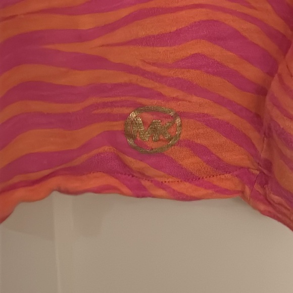 Michael Kors pink & coral zebra print T-shirt, size M - Picture 4 of 7